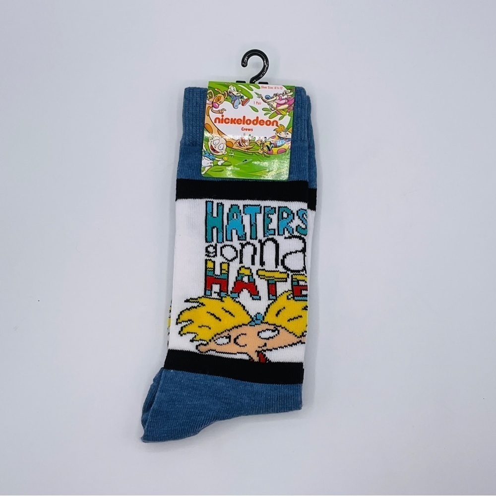 Hey Arnold! Nickelodeon Socks Mens Novelty Crew Shoe Size 6.5-12 Cartoon 90s